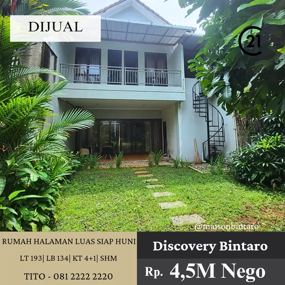 Rumah dengan Halaman Luas Siap Huni di Discovery Bintaro 15569