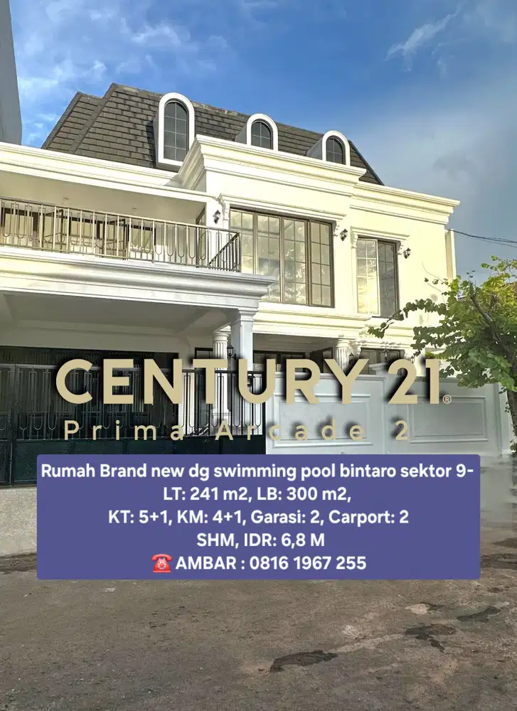 10621 Rumah brand ada swimming pool bintaro sektor 9