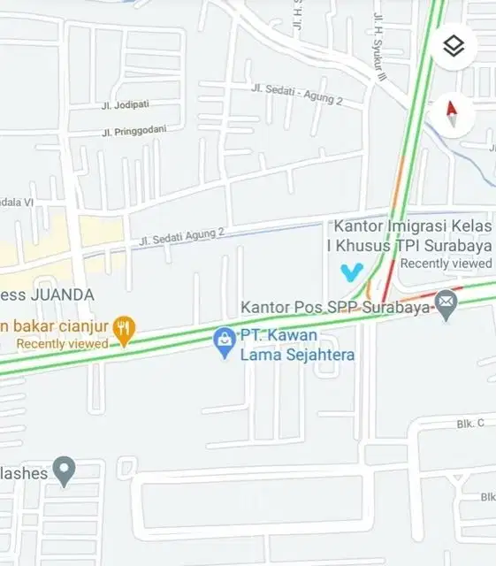 Tanah Dijual di Raya Juanda seberang Kawan Lama Sidoarjo