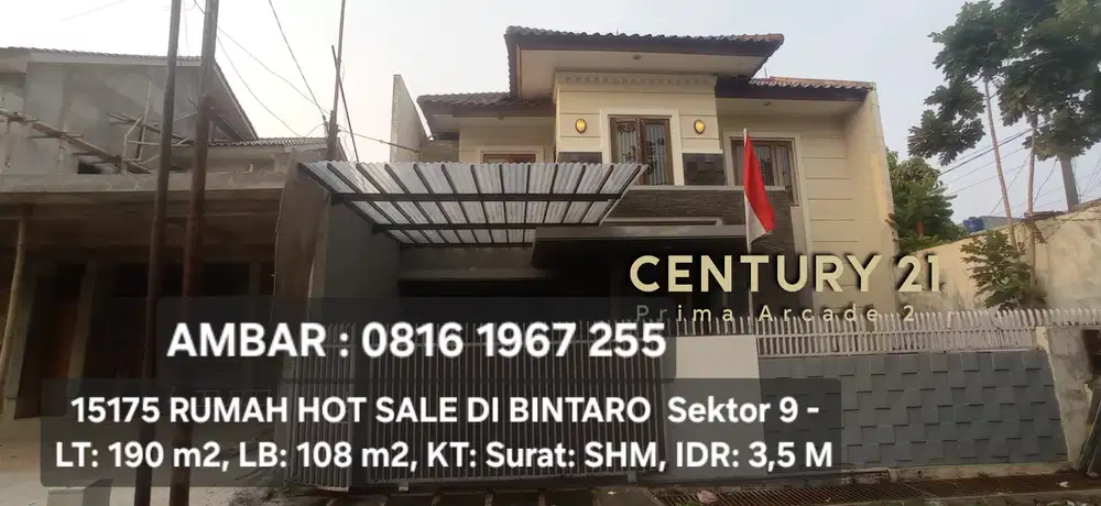 15175 - Rumah murah lahan luas di cluster premium bintaro sektor 9