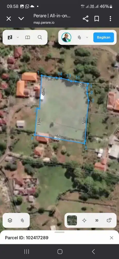 TANAH PERSEGI 43,6 ARE KUTUH. KUTA SELATAN, BADUNG