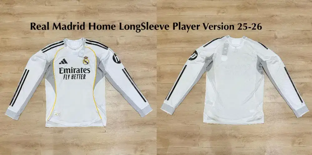 JERSEY REAL MADRID HOME LENGAN PANJANG NEW SEASON 2025/2026
