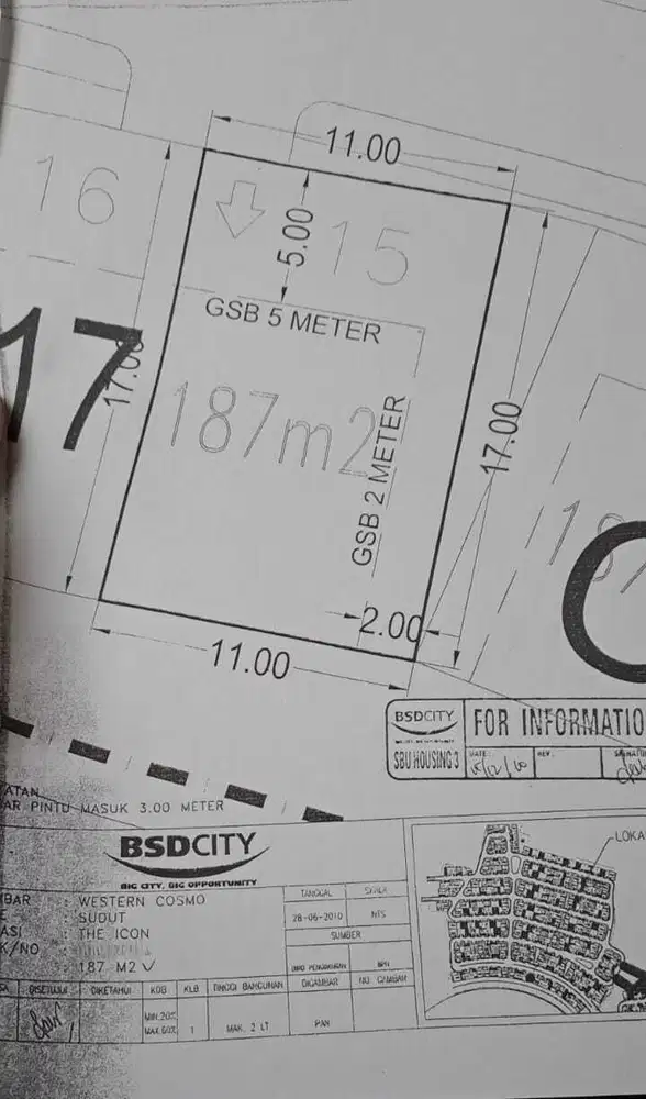 KAVLING TANAH 3 VIEW THE ICON WESTERN COSMO BSD