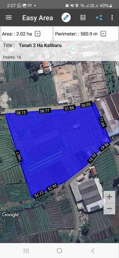 Dijual Lahan 2 Ha di Kalibaru Teluk Naga Tangerang