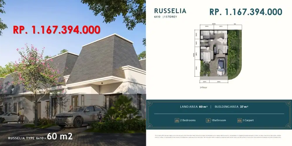 Jual Rumah 1 Lantai 2 Kamar Brand New di Citra Garden Bintaro OF-11461