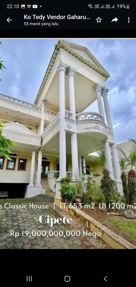 Cepat Terjual Secepatnya Rh Cipete Harga sangat B U