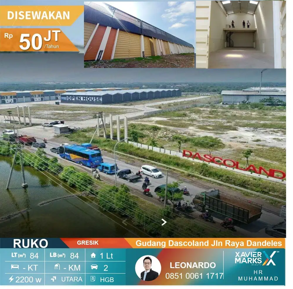 Gudang Dascoland Jln Raya Daendels dimensi 6x14meter bangunan 84m2