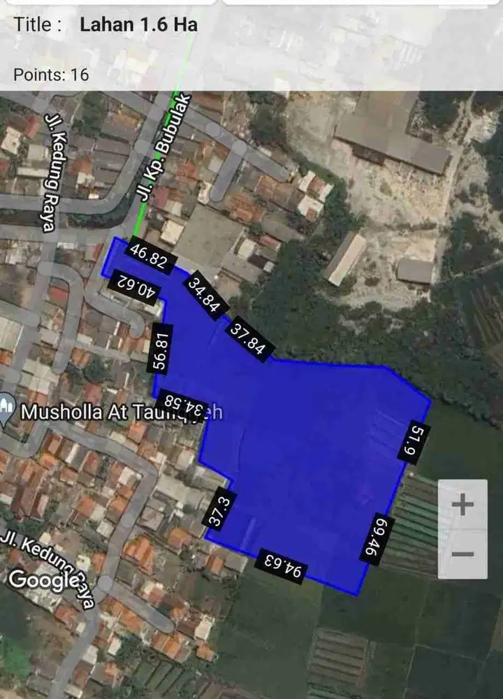 Dijual Lahan 1,6 Ha di Teluk Naga Tangerang