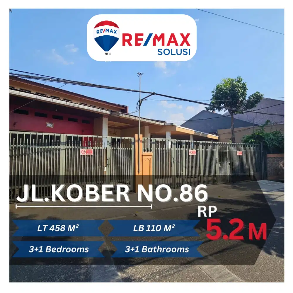 DIJUAL RUMAH DAERAH KOBER JAKARTA TIMUR DAERAH STRATEGIS