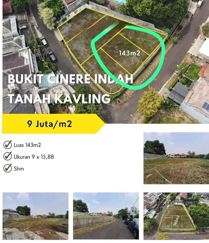 Jual kavling siap bangun komplek Bukit Cinere indah depok