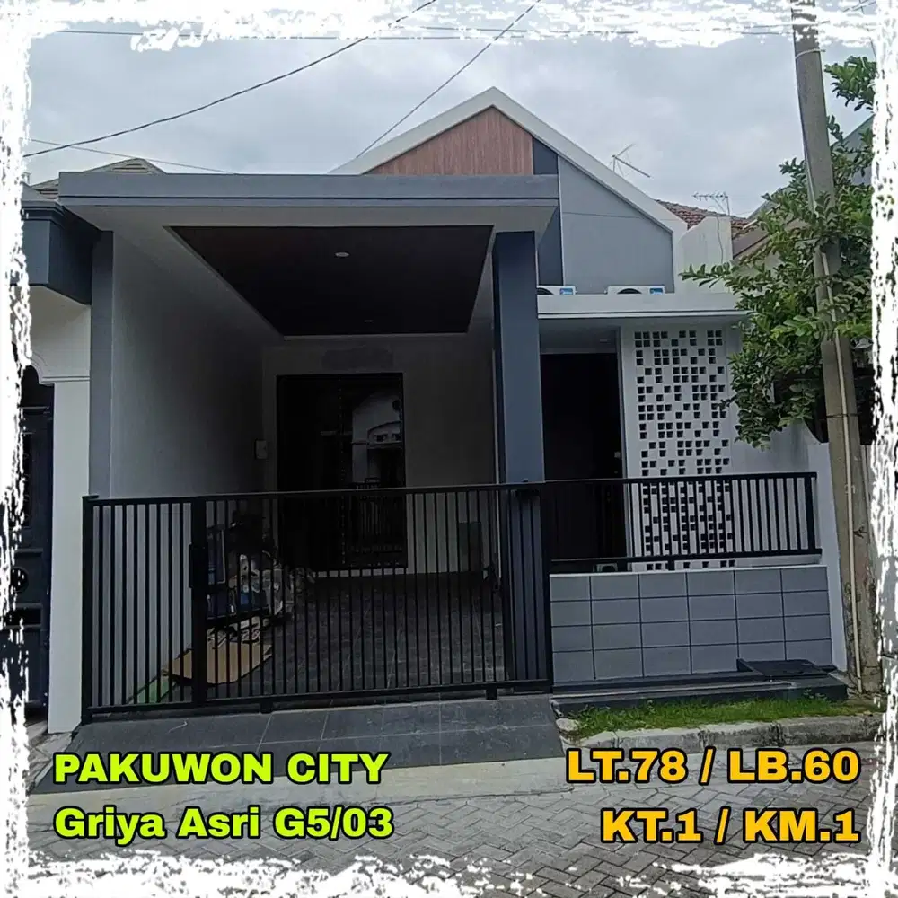 PAKUWON CITY Griya Asri rumah baru full perabot sebelah mall