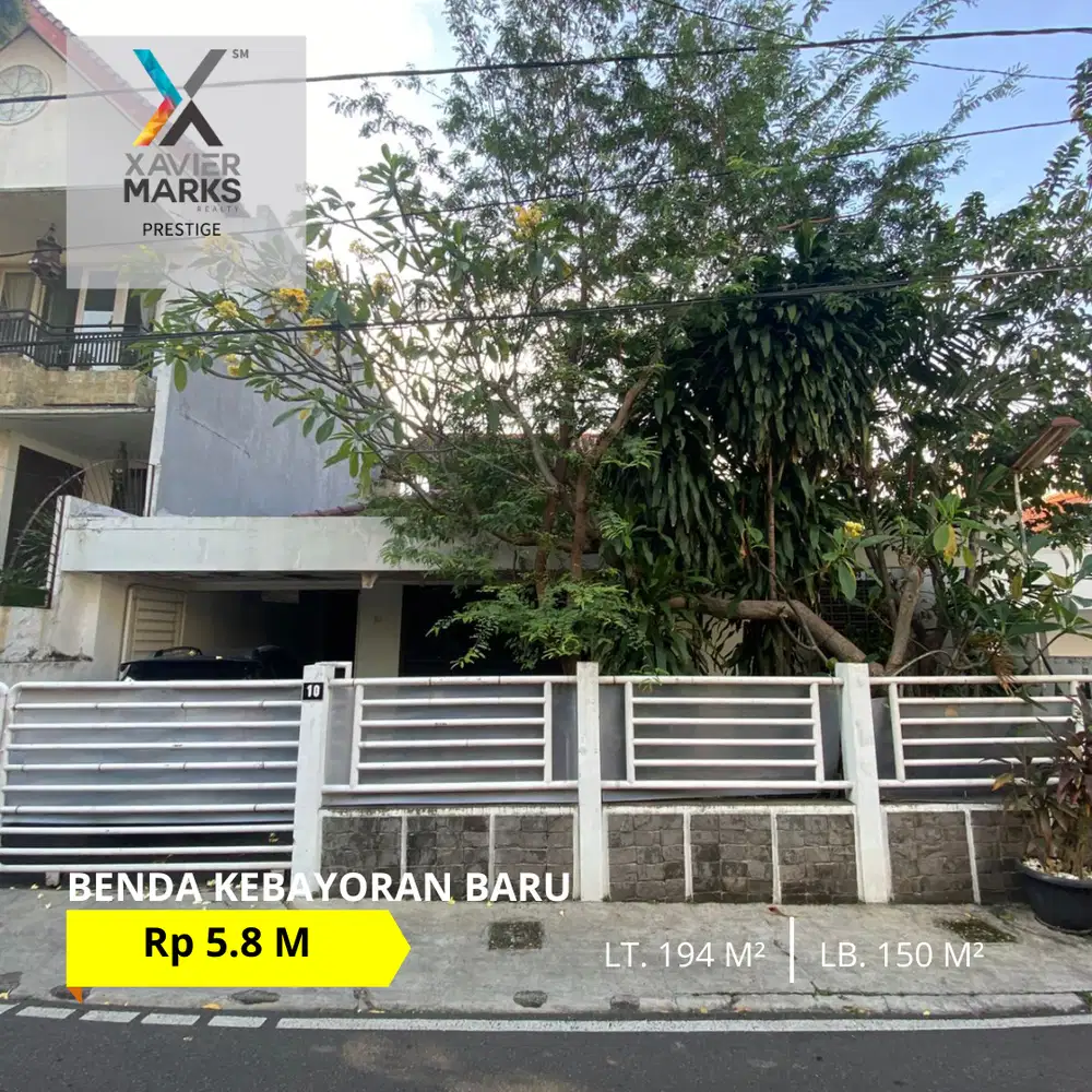 DIJUAL RUMAH JALAN BENDA KEBAYORAN BARU JAKARTA SELATAN