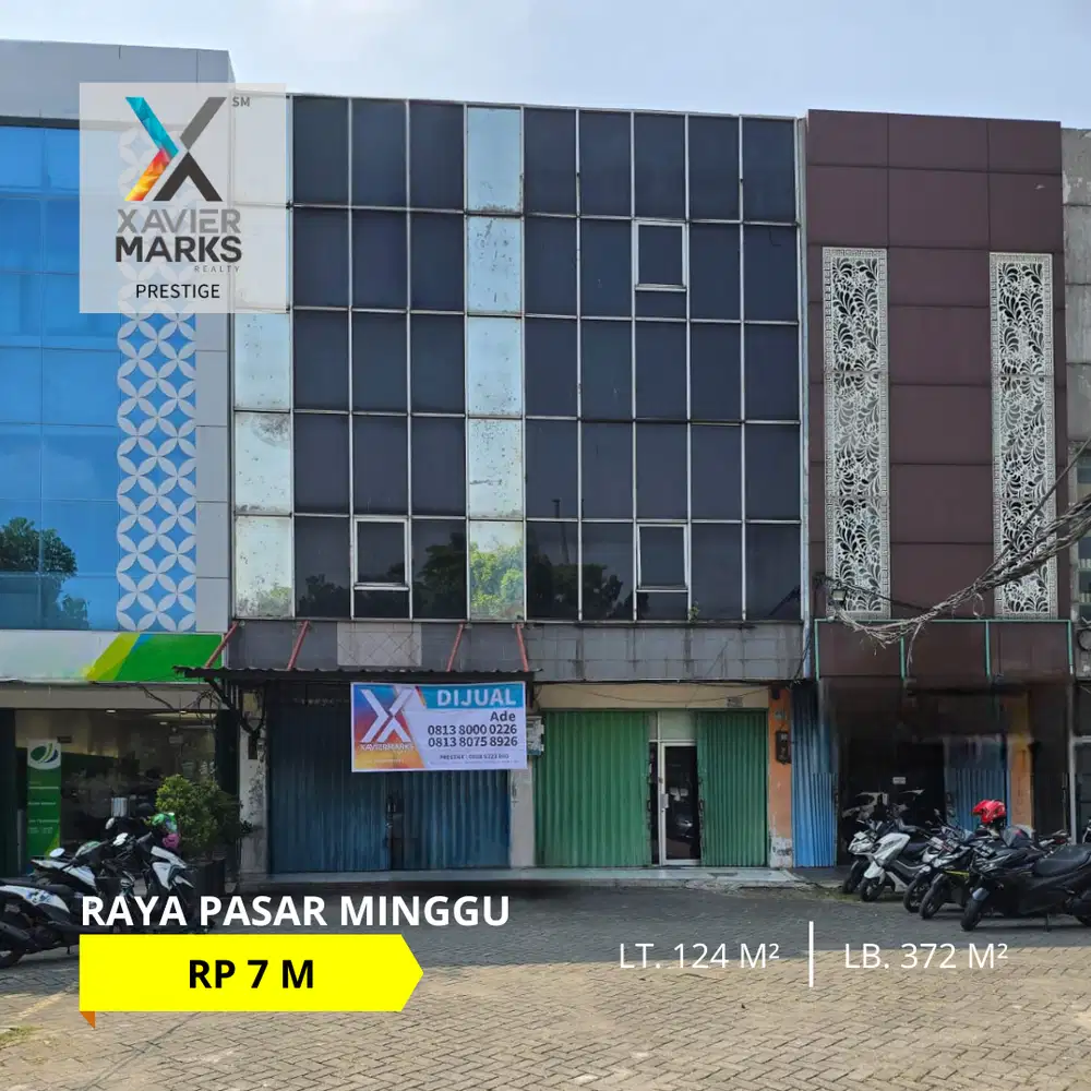 FOR SALE RUKO SIAP PAKAI DI JLN. RAYA PASAR MINGGU JAKSEL
