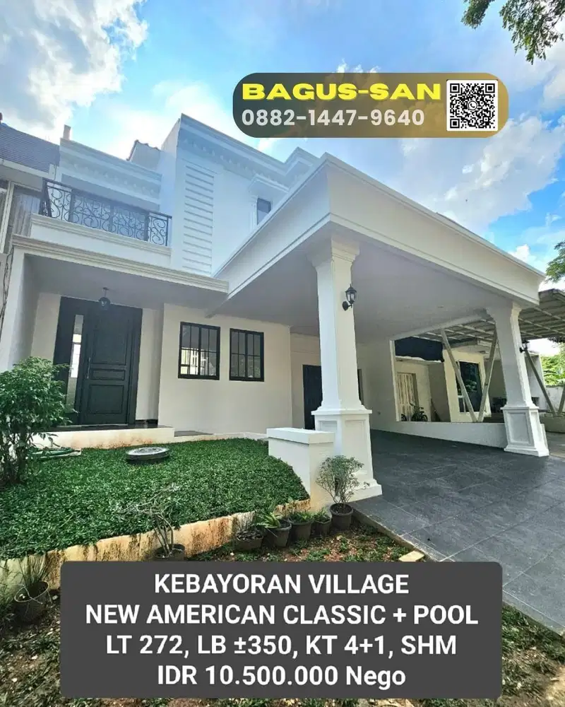 Dijual Rumah American Classic Di Kebayoran Bintaro Sektor 7 Ada Swim Pool