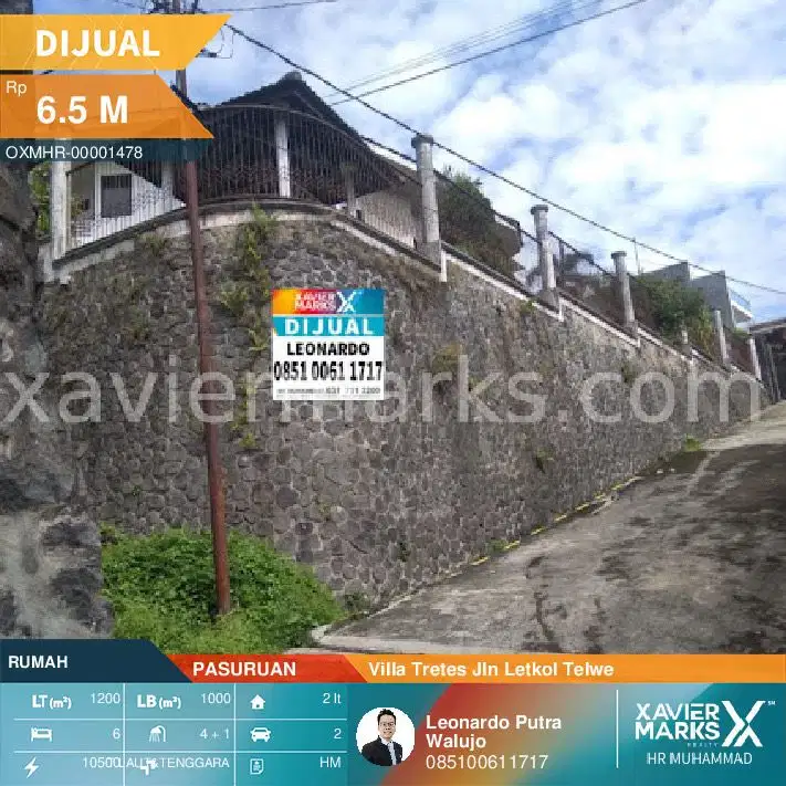 Villa Tretes Jalan Lektor telwe luas 1.200m2 dengan 6+1 Kamar Tidur