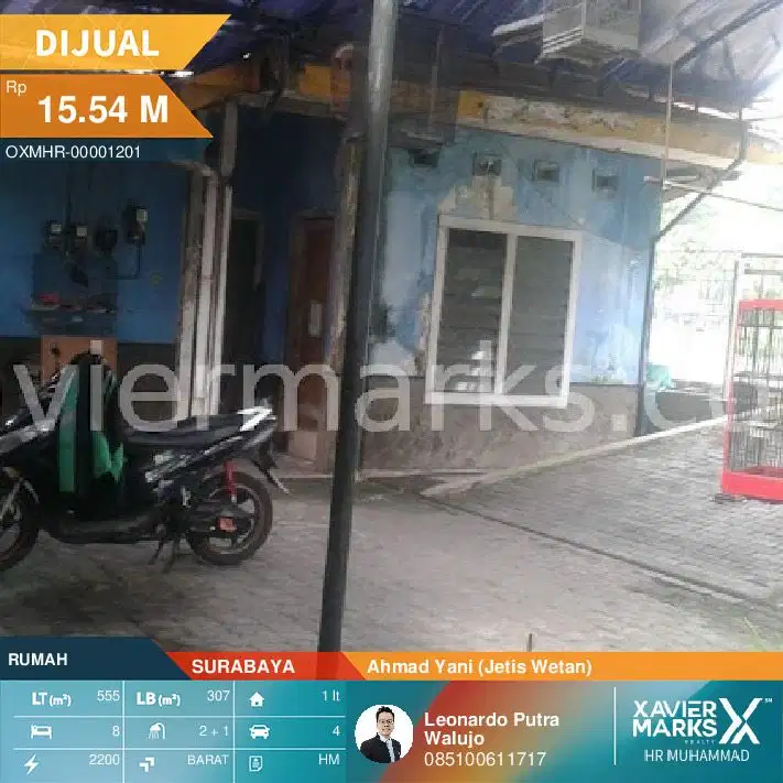 Rumah Bangunan 1 lantai di Raya Ahmad Yani (Jetis Wetan) lebar25x20