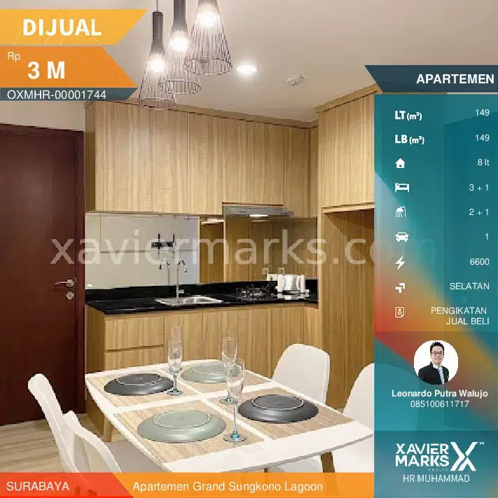 Apartemen Grand Sungkono Lagoon 3+1 Bedroom Full Furnish lantai 32