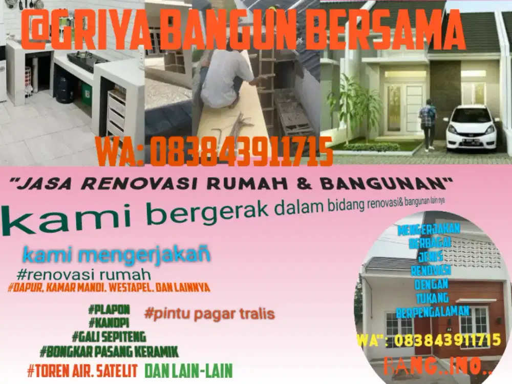 Jasa  renovasi rumah.sepitenk.bikin pagar stnlis dll