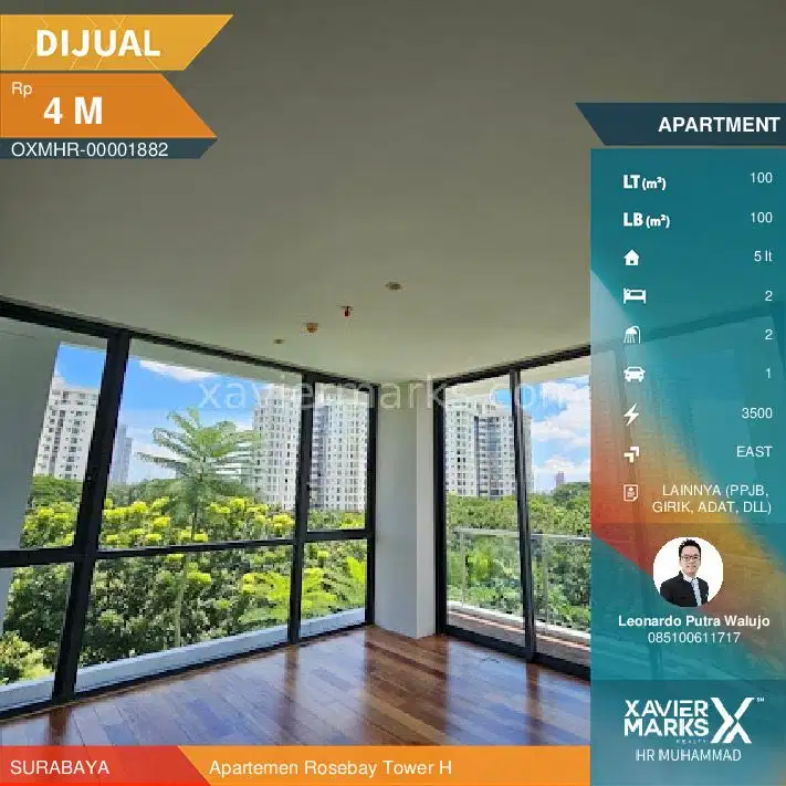 Rosebay Apartemen tower H tipe 2 Bedroom view Golf dan Pool