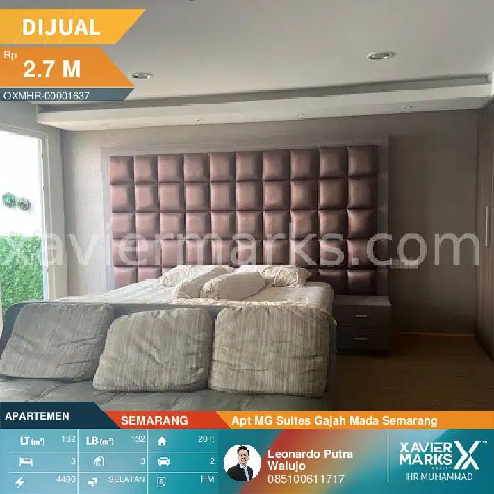 Apartemen MG Suites Jalan Gajah Mada Semarang 2unit gandeng 3BR furnis