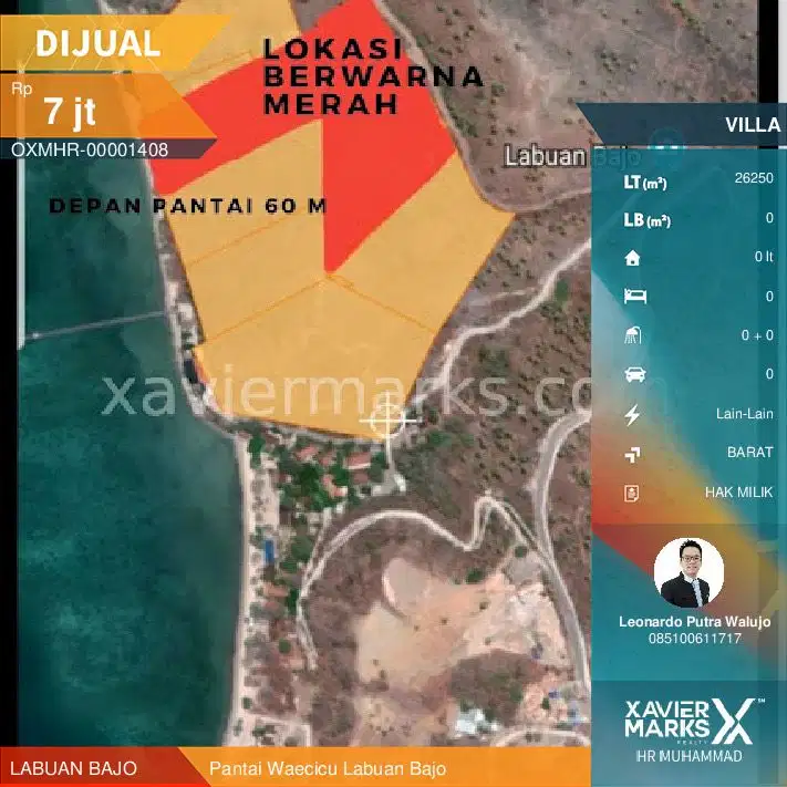 Tanah Komersial Labuan Bajo Pantai Wae Cicu luas 26.250m2 cocok Hotel