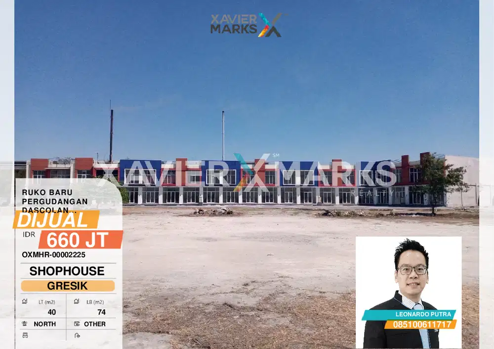 Ruko Dascoland Gresik 2 lantai dimensi 4x10 meter baru gress