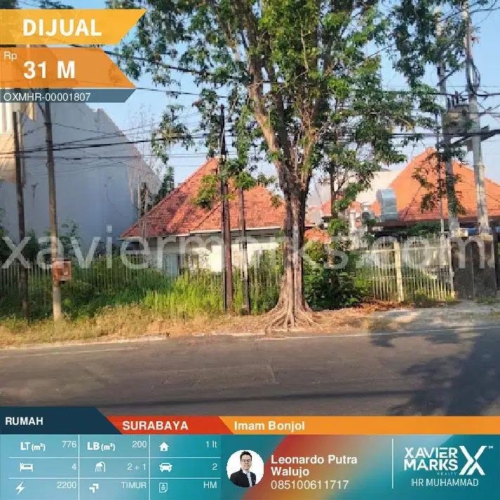 Rumah Hitung Tanah di Imam Bonjol pusat kota dimensi 16x48,5 meter