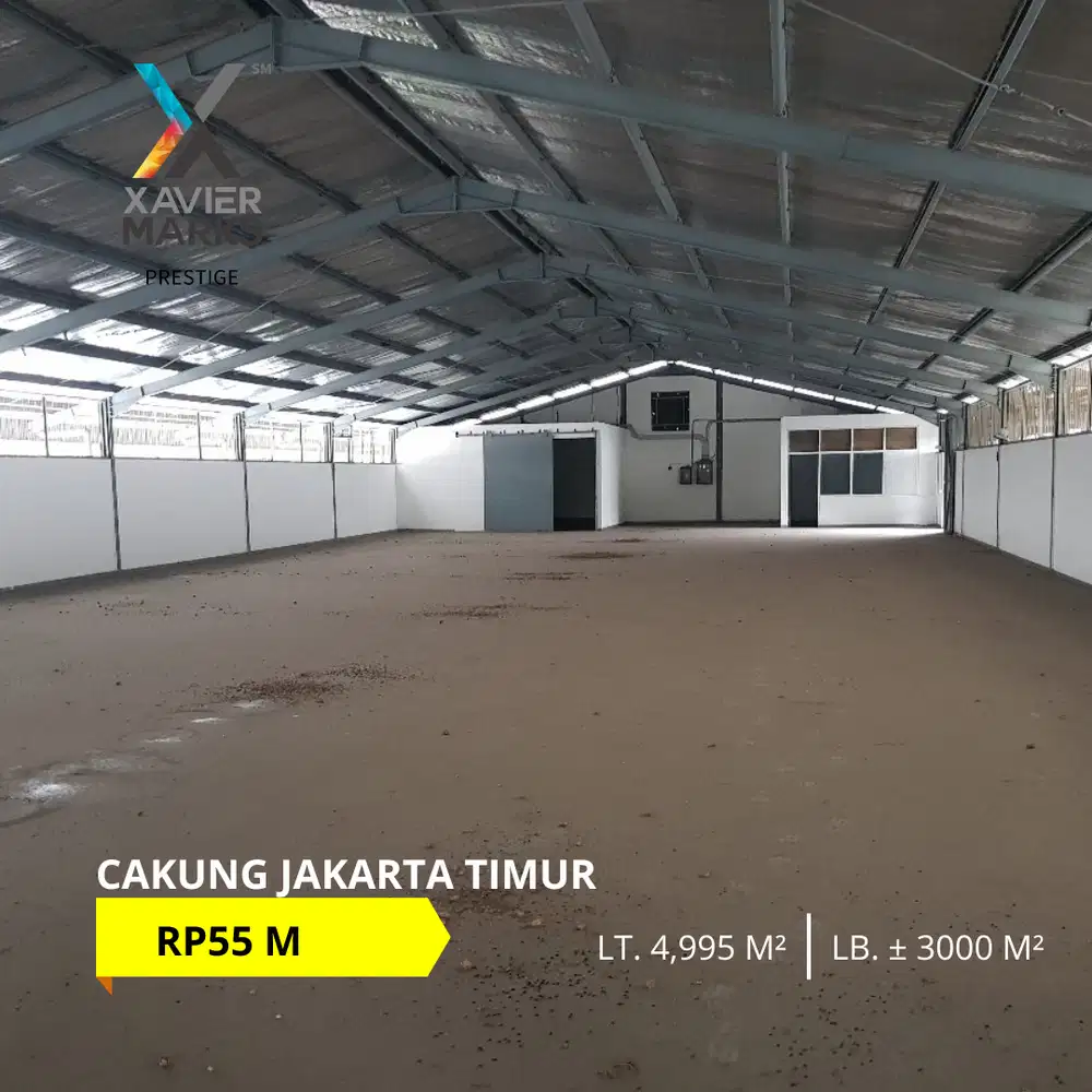 DIJUAL HARGA DIBAWAH NJOP HITUNG TANAH GUDANG SIAP PAKAI CAKUNG JAKTIM