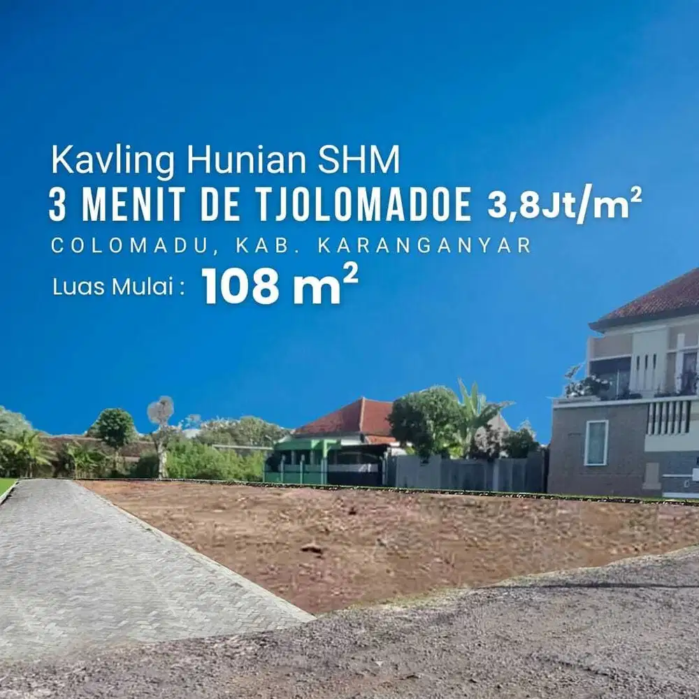 Kavling SHM di Colomadu - 3 Menit dari De Tjolomadoe
