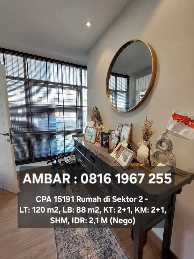 15191  Rumah cantik murah bintaro sektor 2 shm siap huni