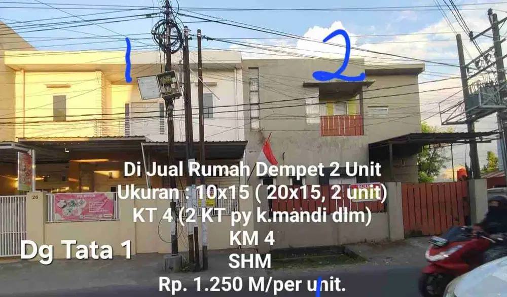 Dijual Rumah 2 lantai di Jl. Dg. Tata 1 Makassar