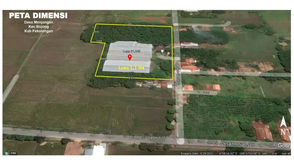 Tanah dan Bangunan Desa Menjangan Pekalongan Jawa Tengah