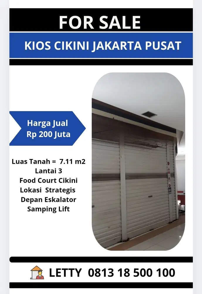 Kios Food Court Cikini Jakarta Pusat Rp 200 Juta