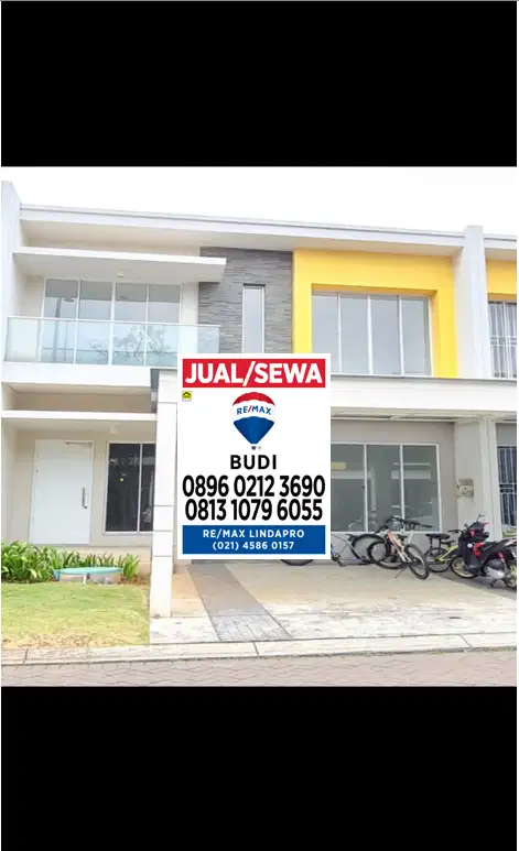 Disewakan atau dijual 5,95 M rumah cluster eropa sedayu city lebar 8