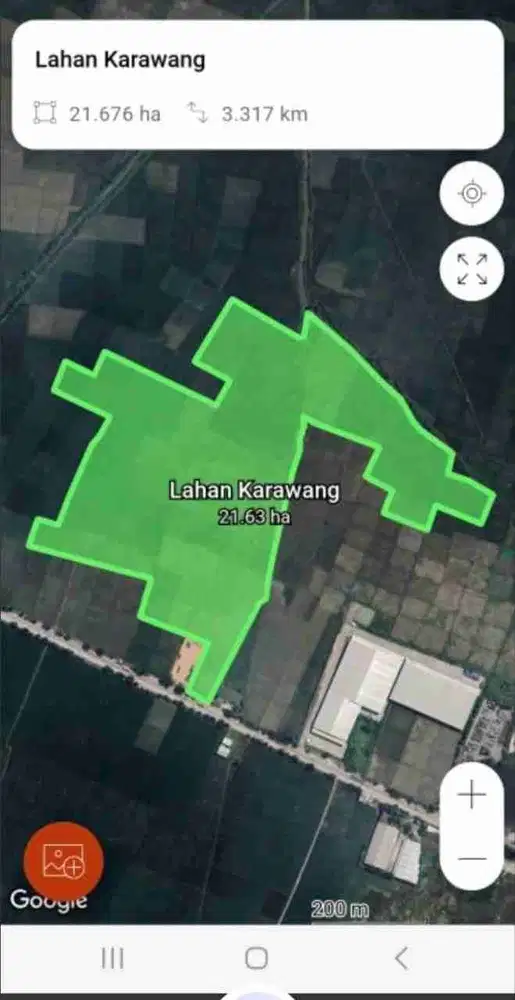 Dijual Tanah 21 Ha Di Pinggir Jalan Raya Lingkar Tanjung Pura - Karawang Barat