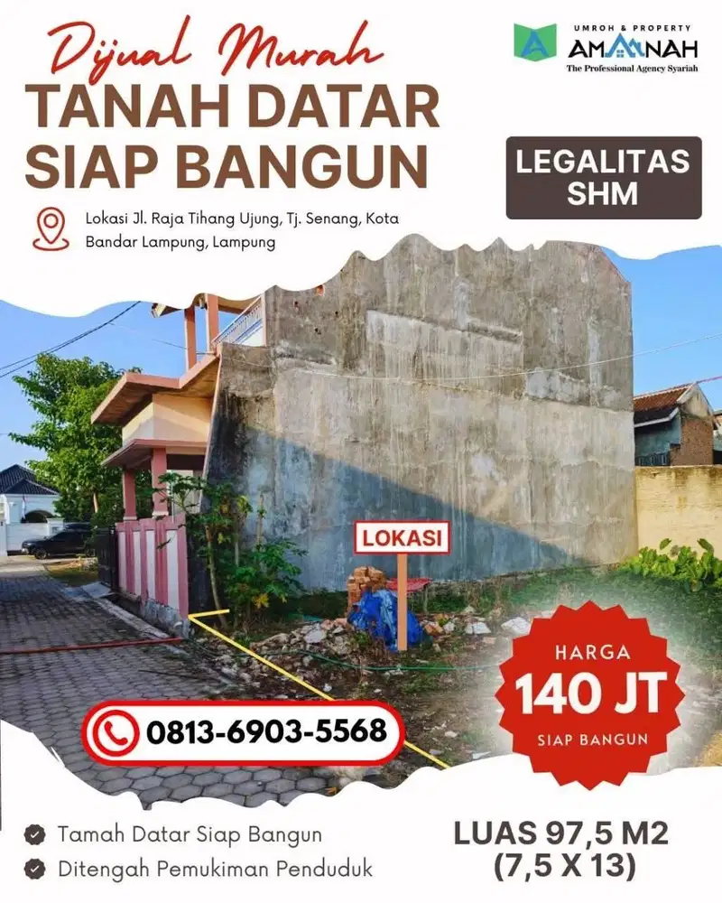 TANAH MURAH SIAP BANGUN BANDAR LAMPUNG