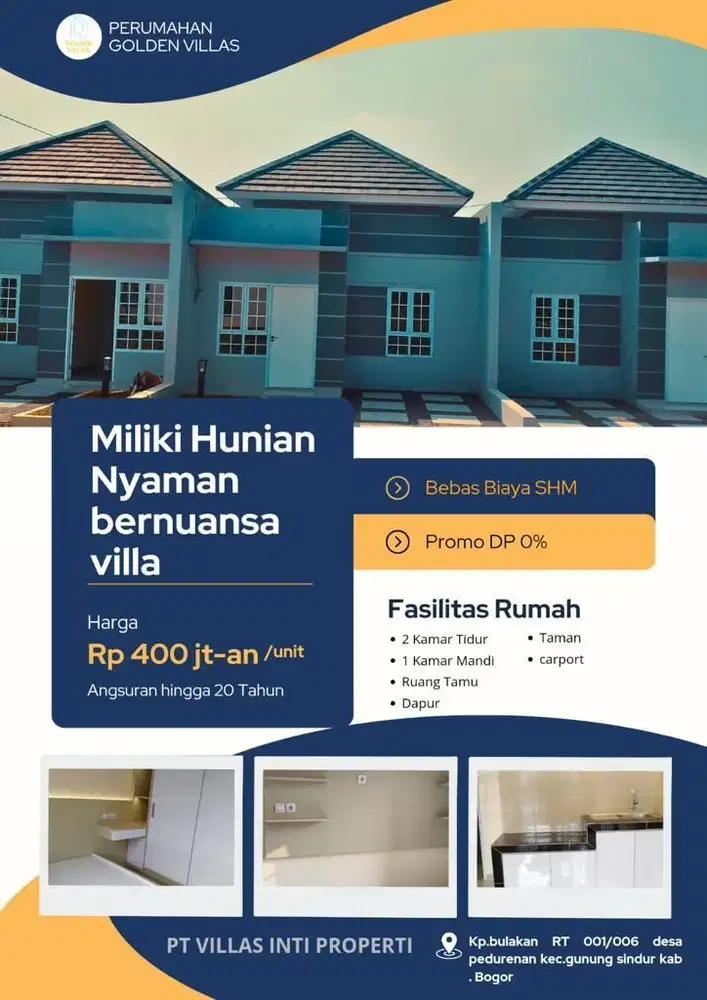 Golden Villas rumah siap huni cicilan 2 jutaan dekat BSD