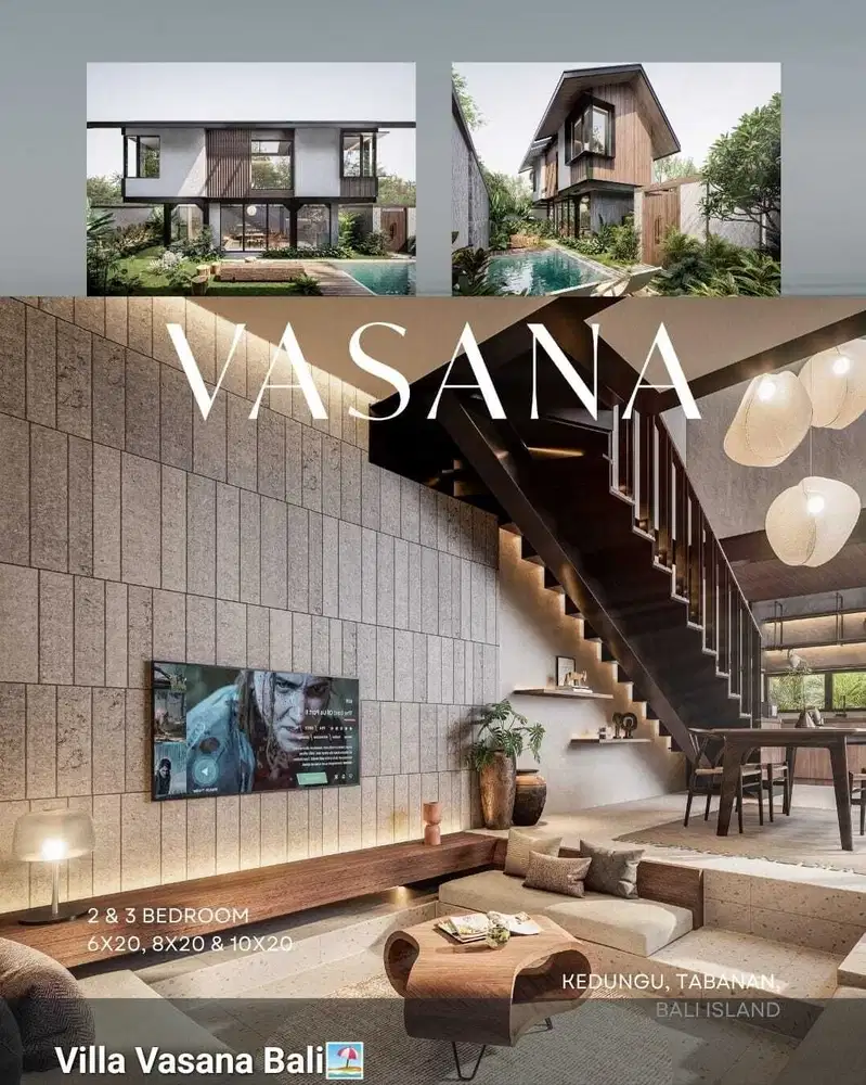 Villa 2lt dekat pantai di  bali  2,5 M Visana Seminyak