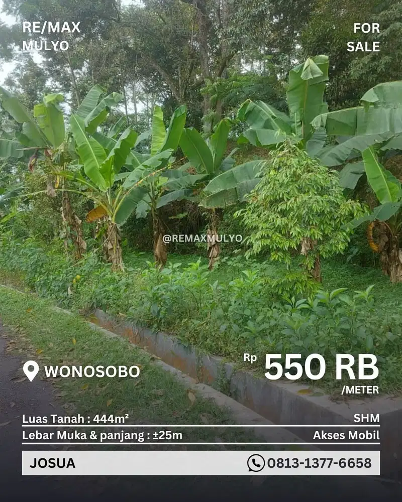 Dijual Tanah Tepi Jalan Akses Mobil Wilayah Wonosobo