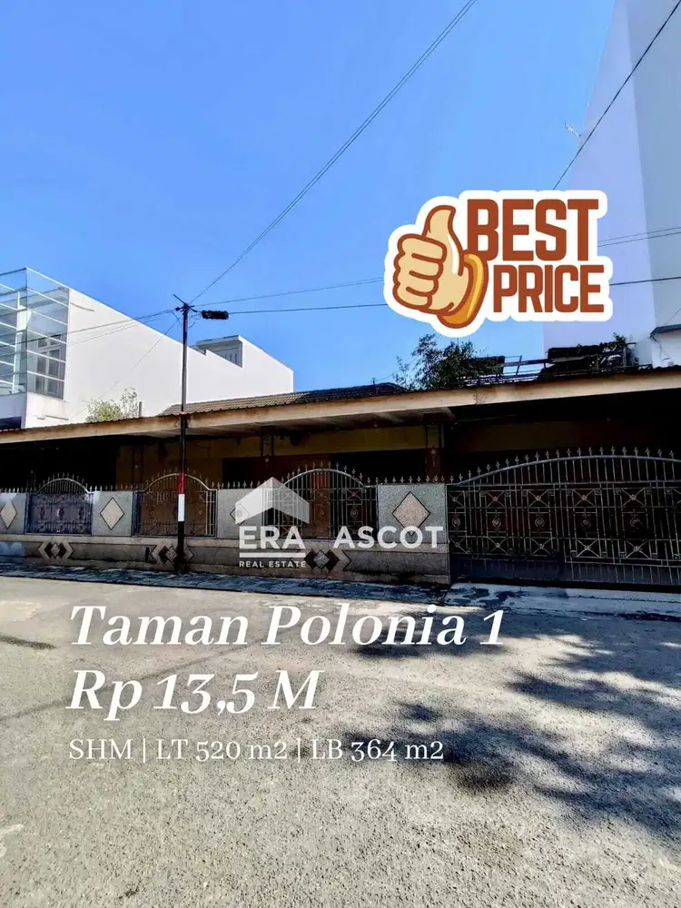Rumah Komplek Elit Inti Kota Komplek Taman Polonia 1