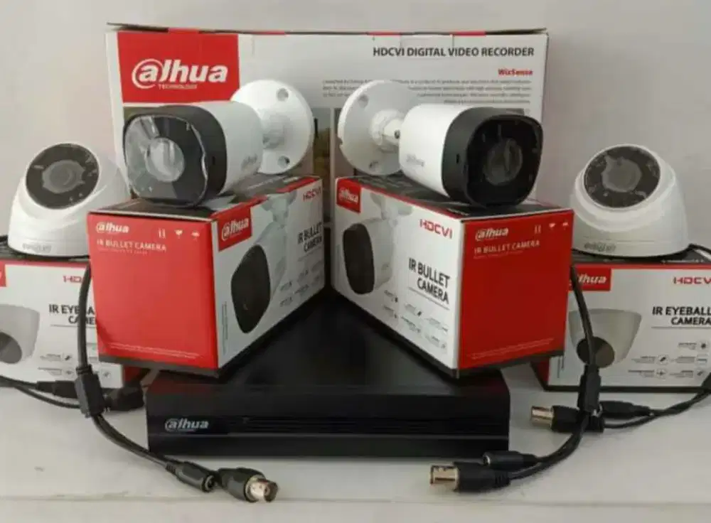 Paket 4 kamera CCTV Dahua full HD komplit pemasangan dan setting