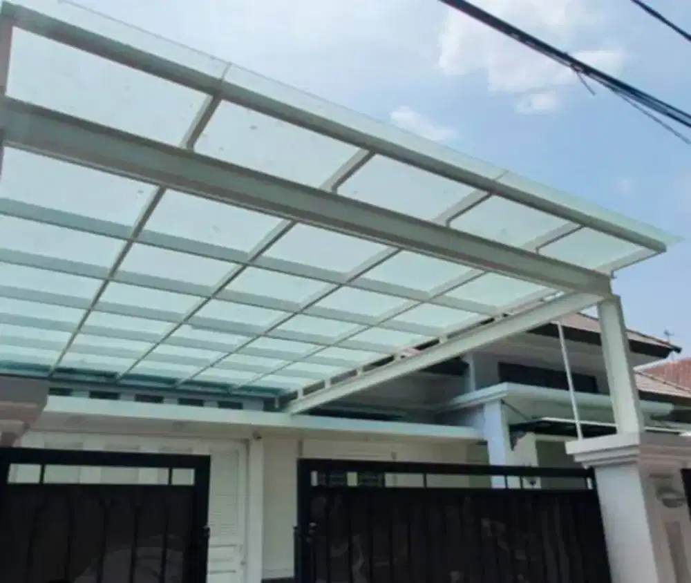 Kanopi kaca minimalis moderen