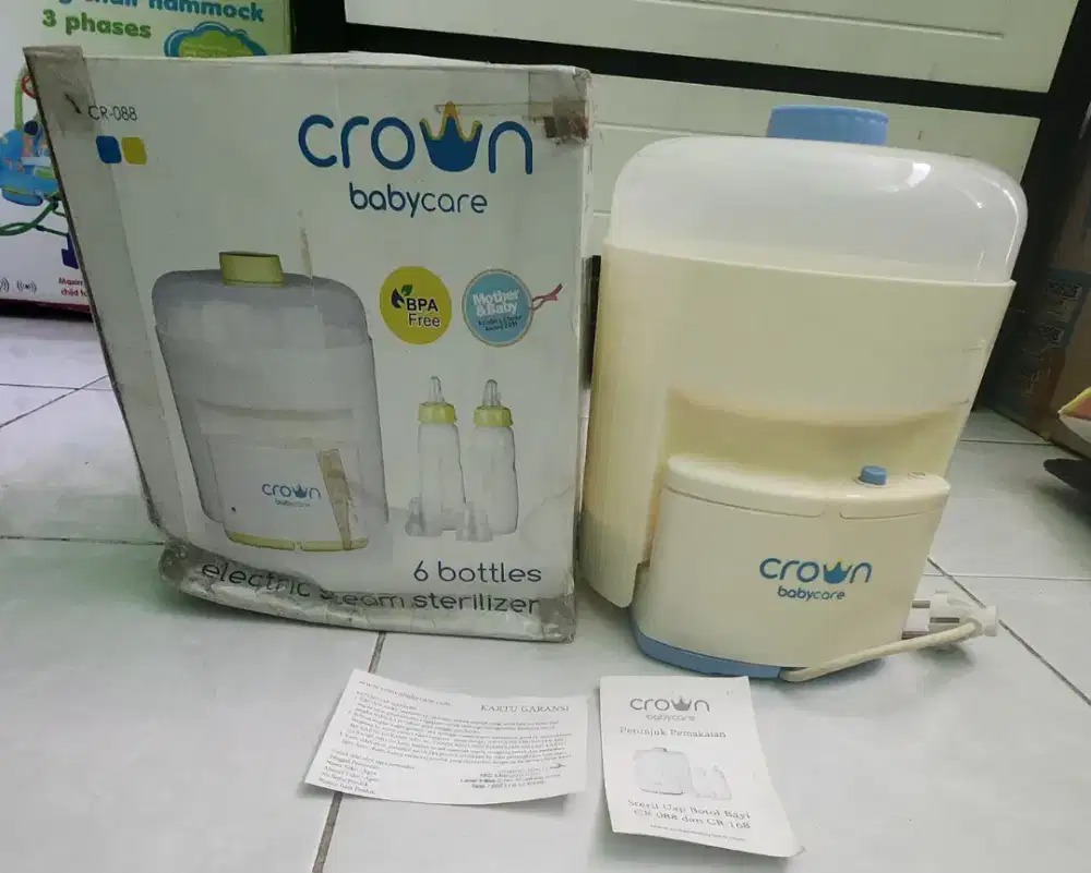 Crown babycare Electric steam sterilizer 6 bottles, harga bisa nego