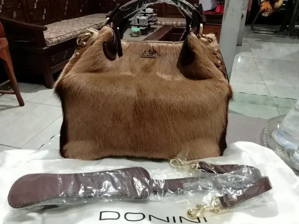 Tas DONINI kulit Rusa kombinasi kulit sapi, TURUN HARGA.