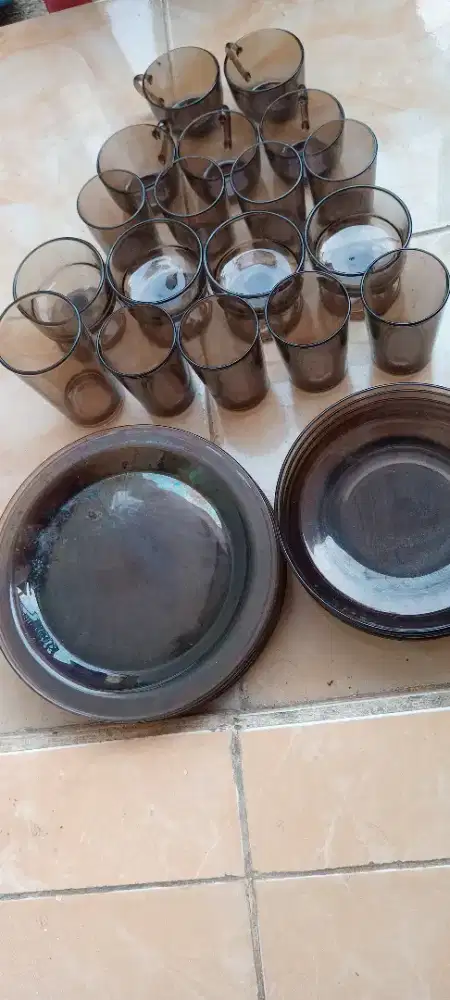 1set Duralex turun 500k tahan pecah dibanting.asli.borongin aja.