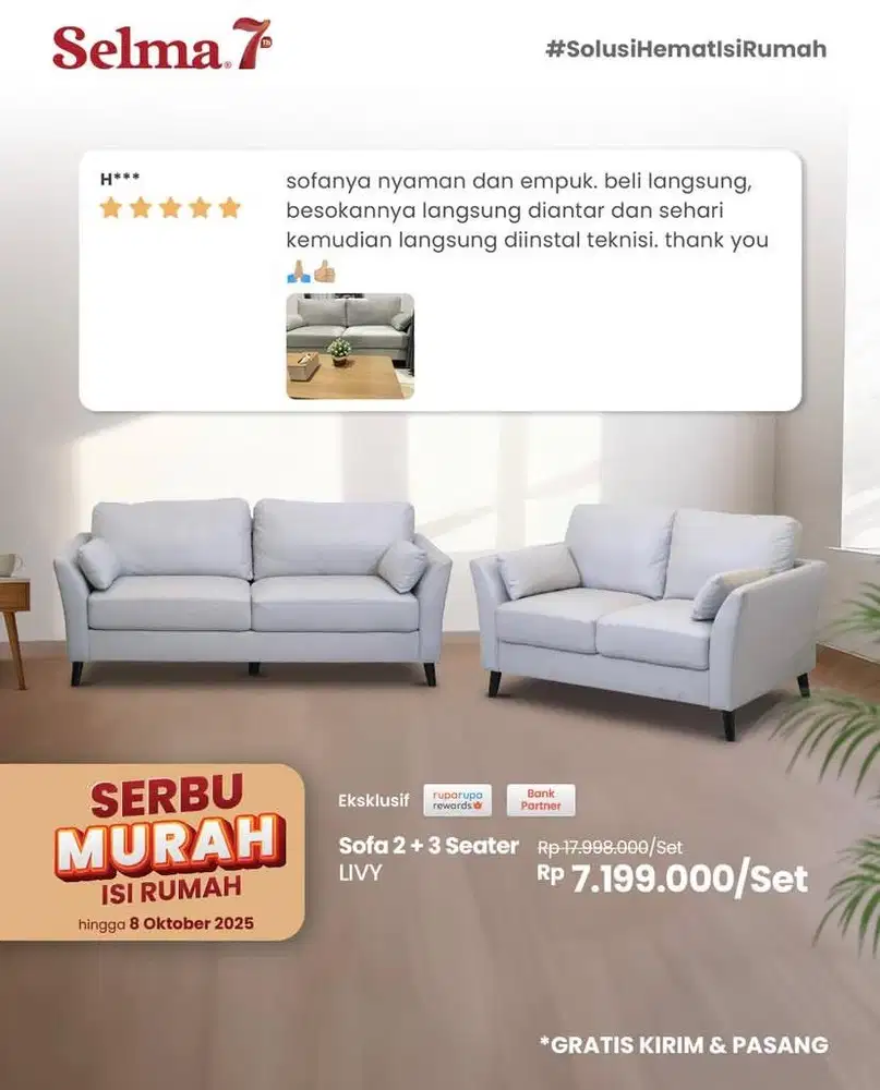Sofa Set Harga Terjangkau