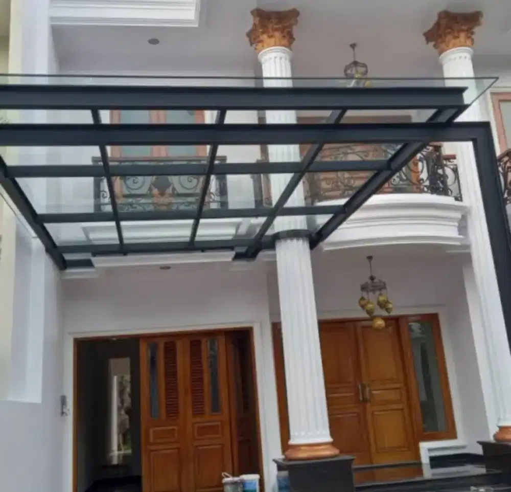 Kanopi kaca minimalis moderen