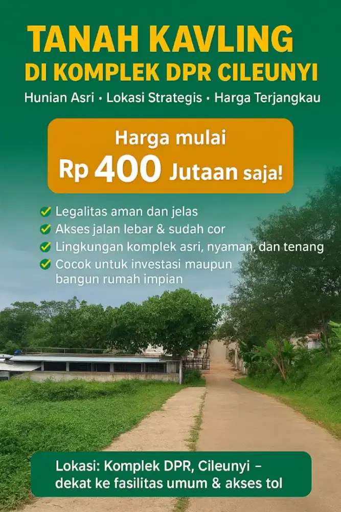 Tanah dijual lokasi cileunyi komplek DPR Cileunyi