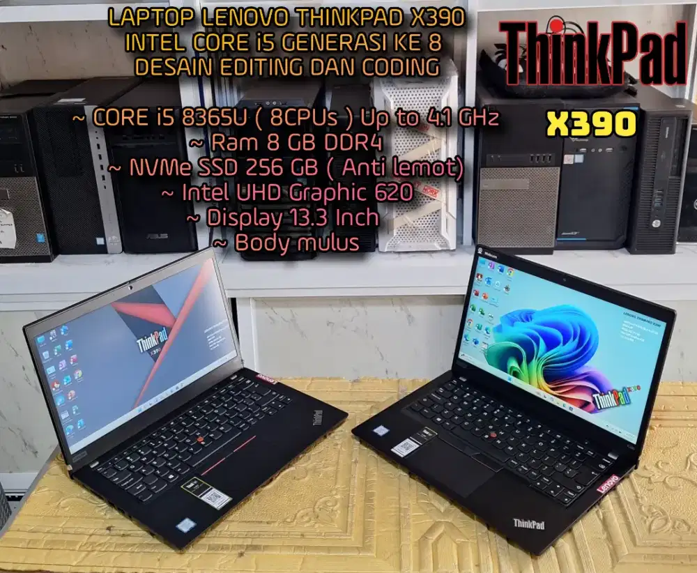 LENOVO THINKPAD X390 SUPER MULUS LAPTOP AUTOCAD CODING EDITING