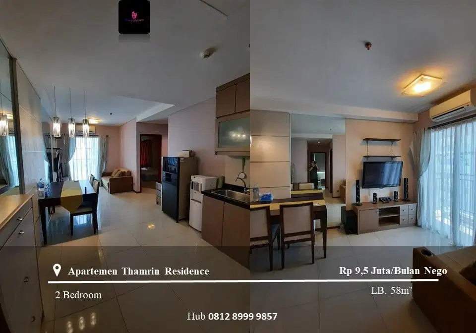 Disewakan Apartement Thamrin Residence Mid Floor 2BR Full Furnished